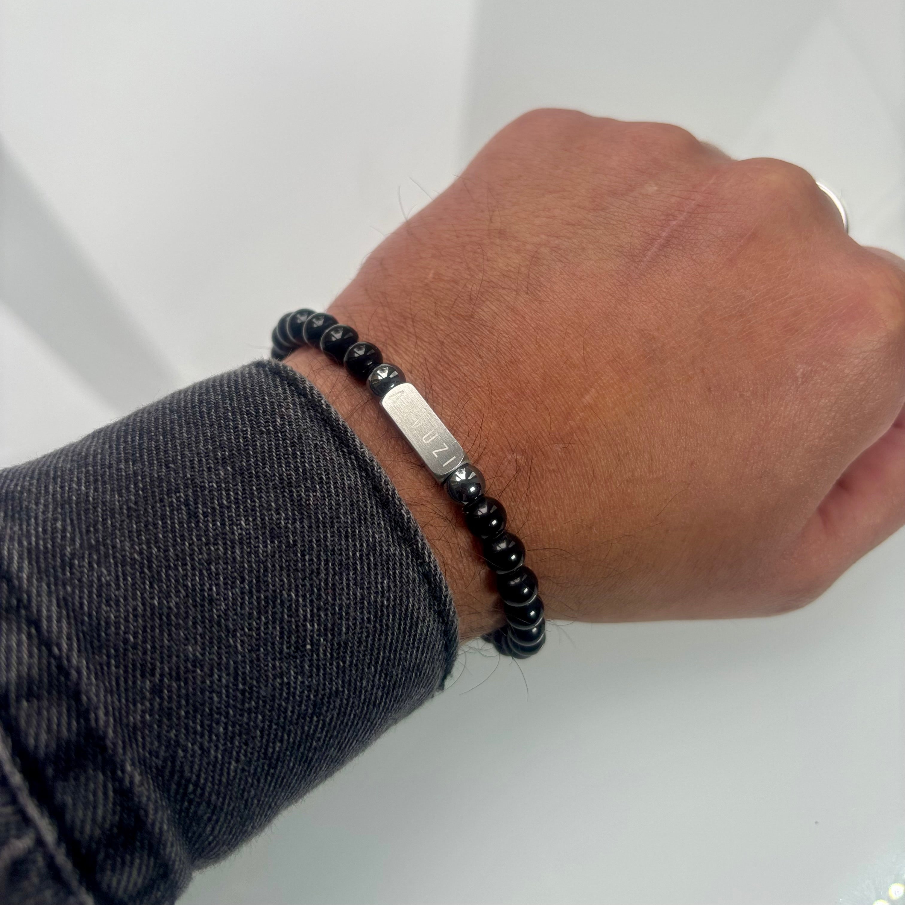 Malachite Beaded Bracelet I 6mm Onyx - Arvuzi