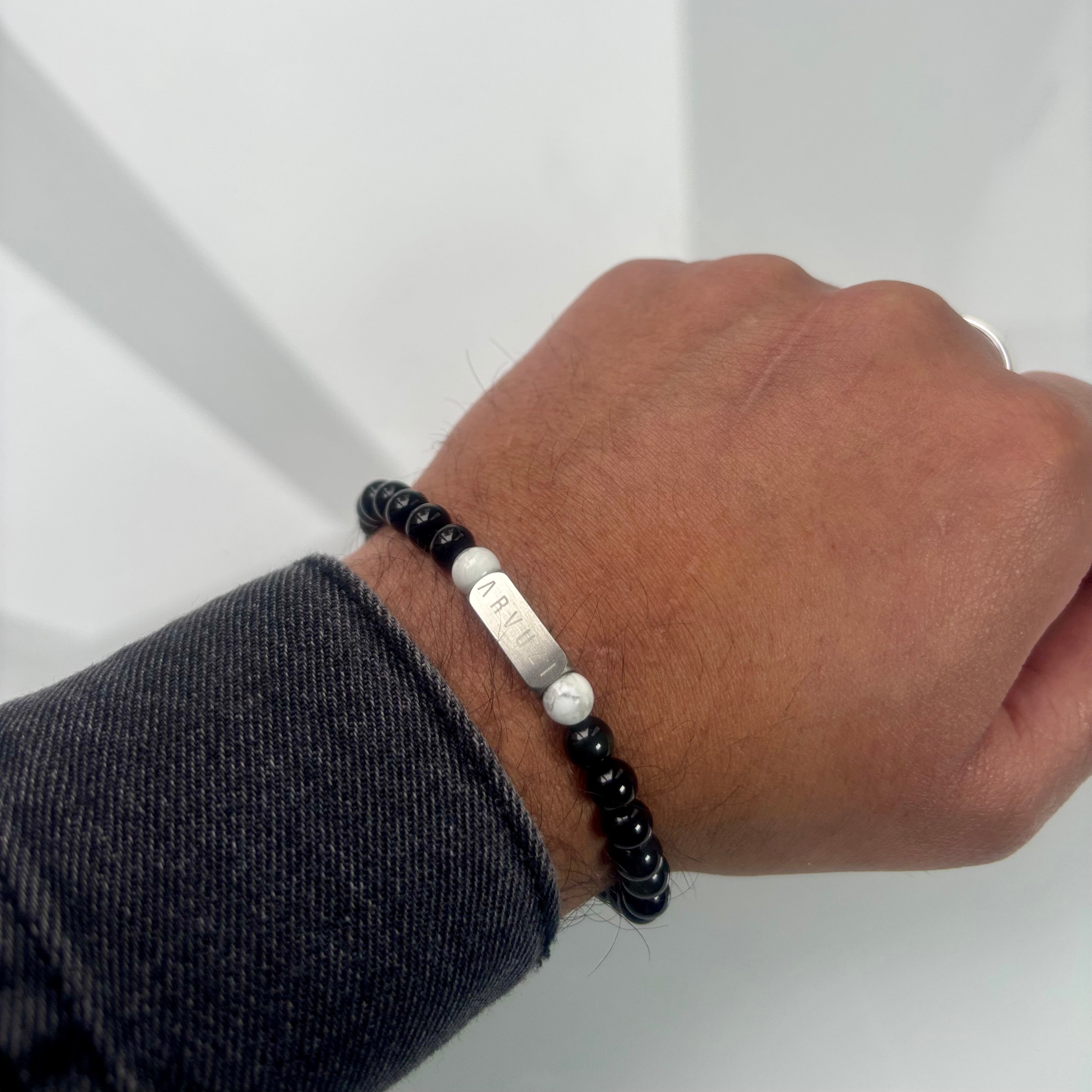 Malachite Beaded Bracelet I 6mm Onyx - Arvuzi