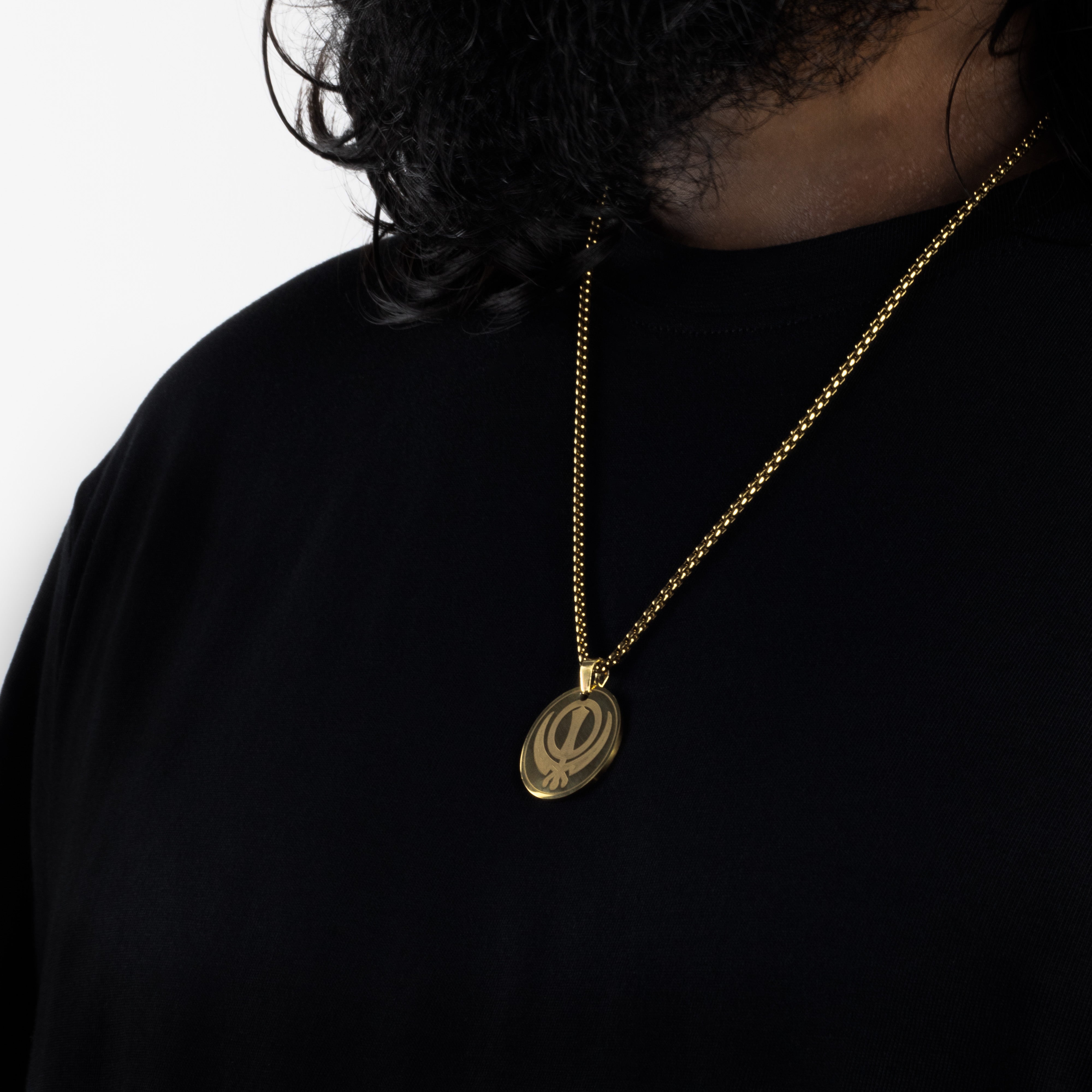 KHANDA PENDANT ROUND - GOLD - Arvuzi