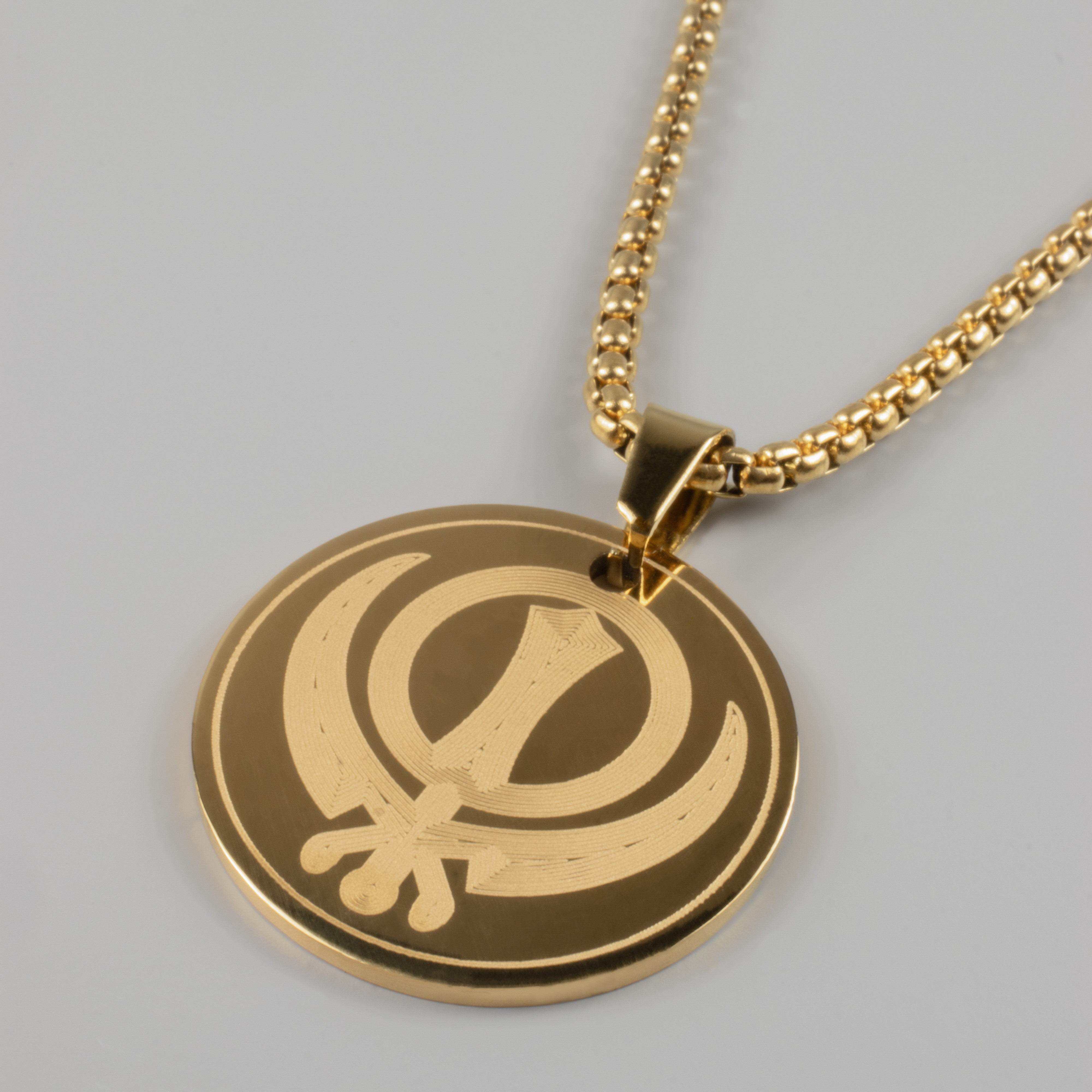 KHANDA PENDANT ROUND - GOLD - Arvuzi