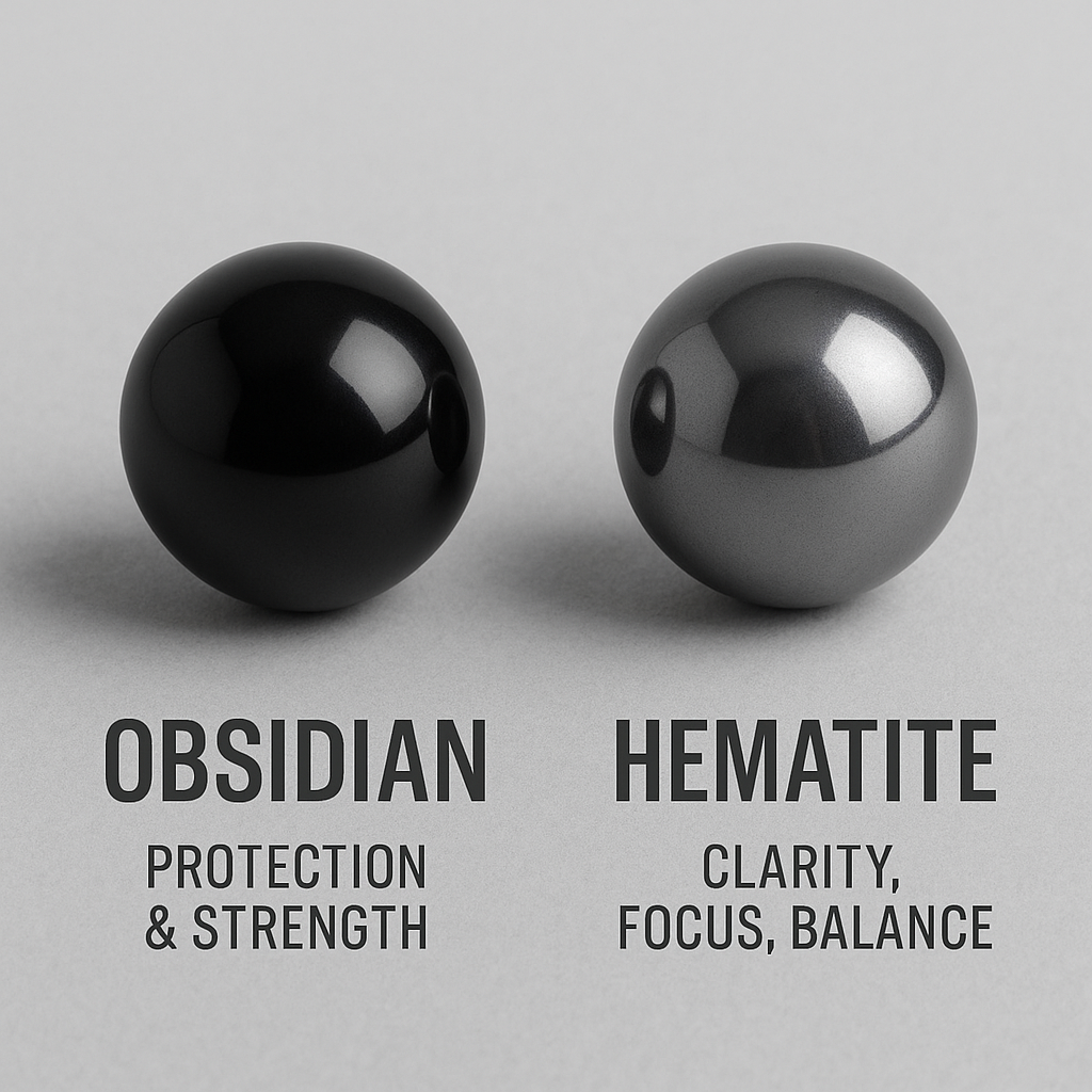 Obsidian Edge – Hematite & Stainless Steel Beaded Bracelet | 6mm - Arvuzi