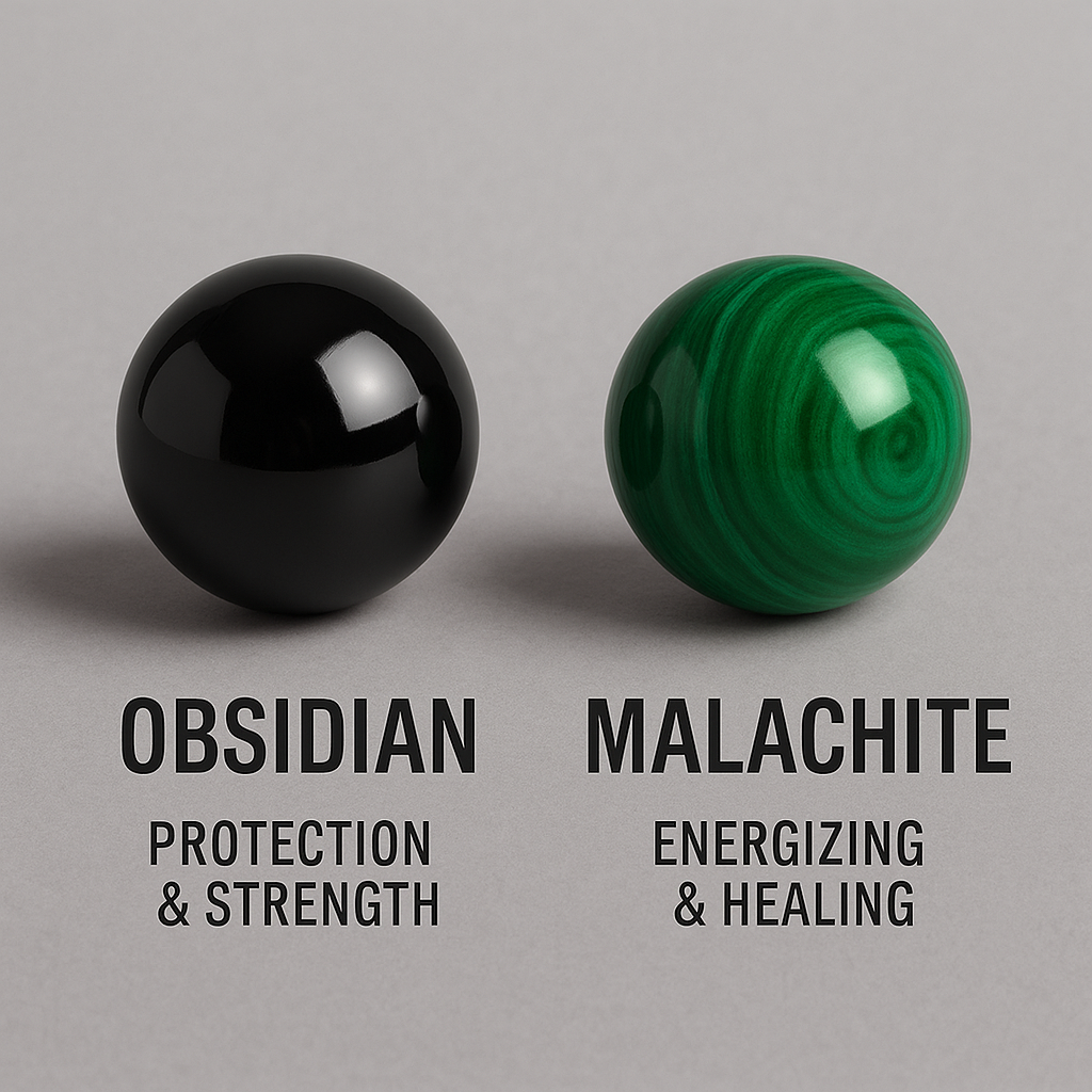 Malakai – Obsidian & Malachite Beaded Bracelet | 6mm - Arvuzi