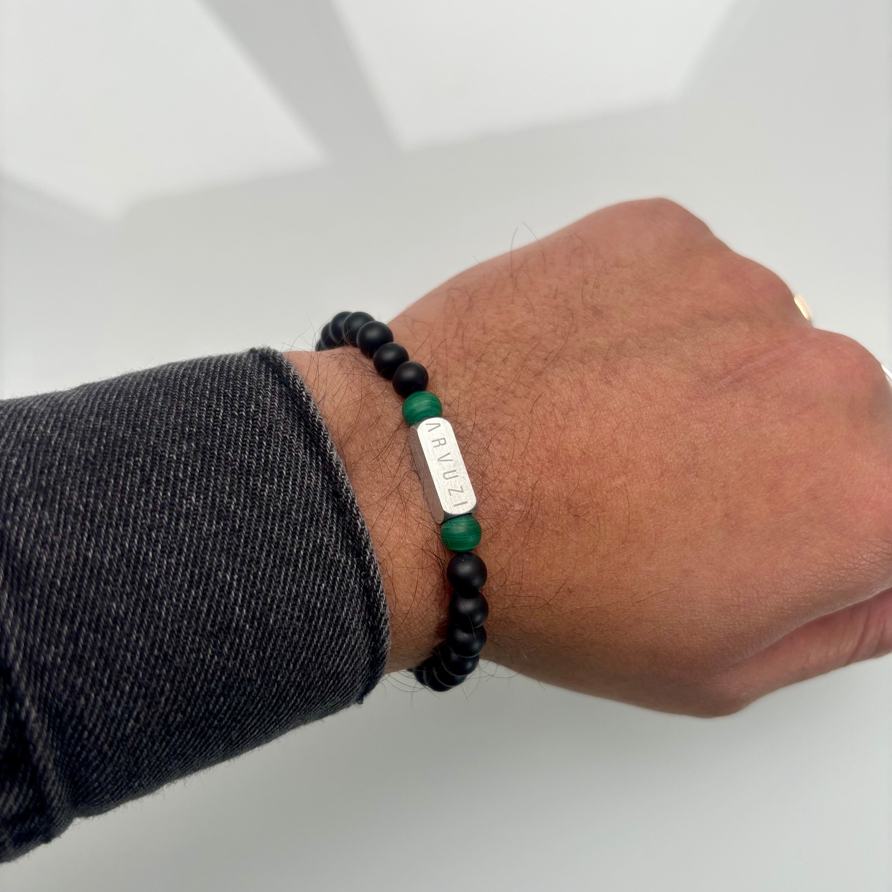 Malachite Beaded Bracelet I 6mm Onyx - Arvuzi