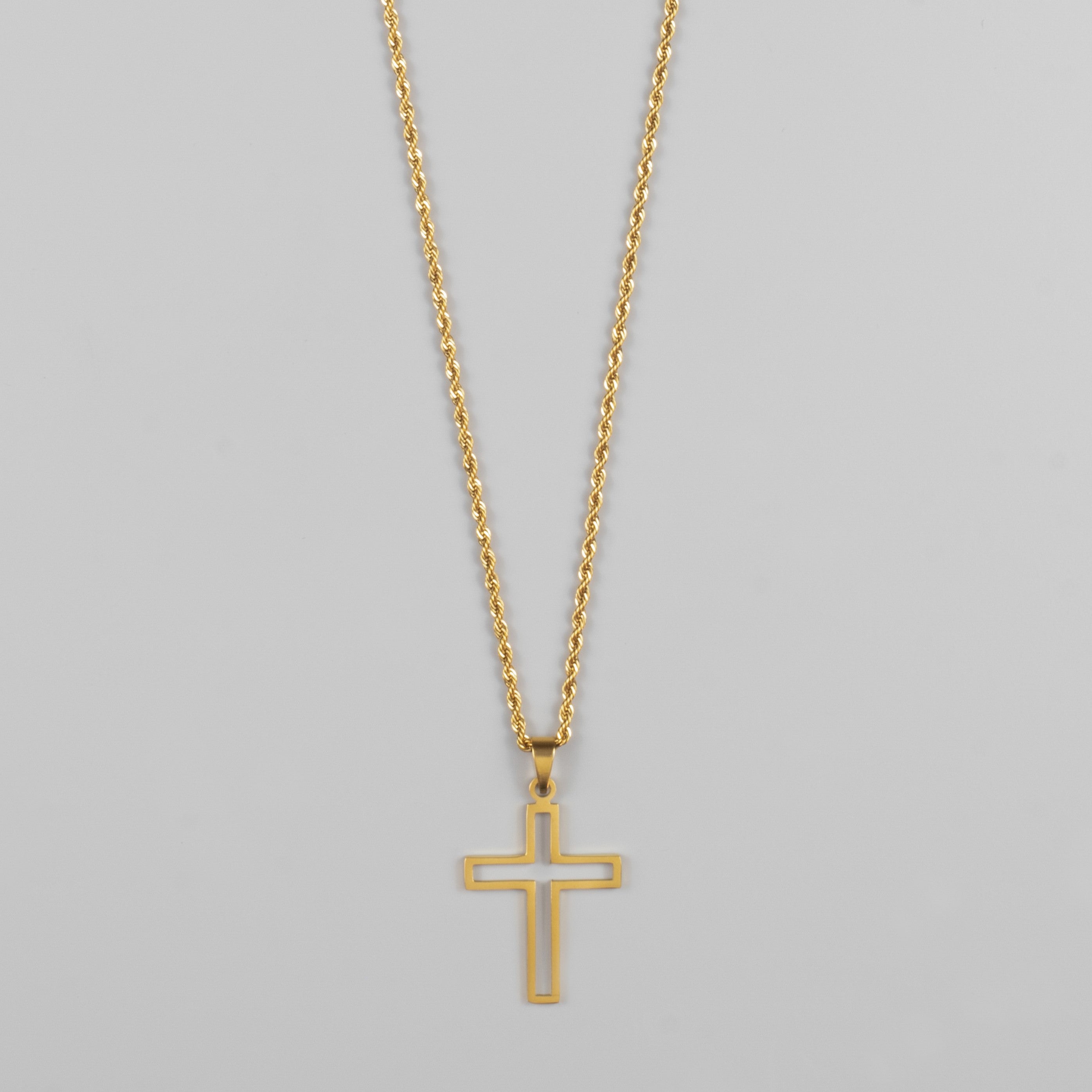 HOLLOW CROSS PENDANT - GOLD