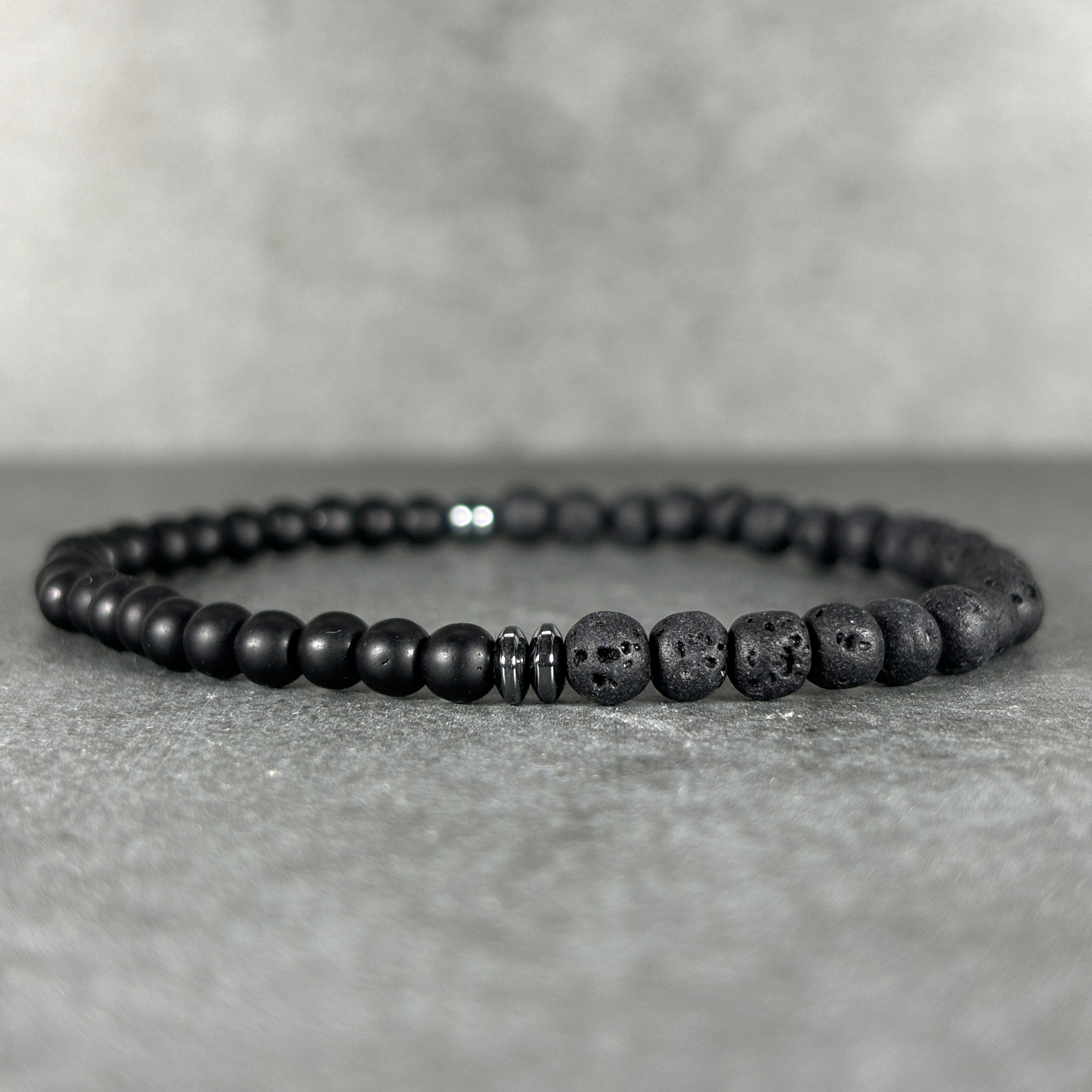 Scoria 4mm Beaded Onyx Bracelet