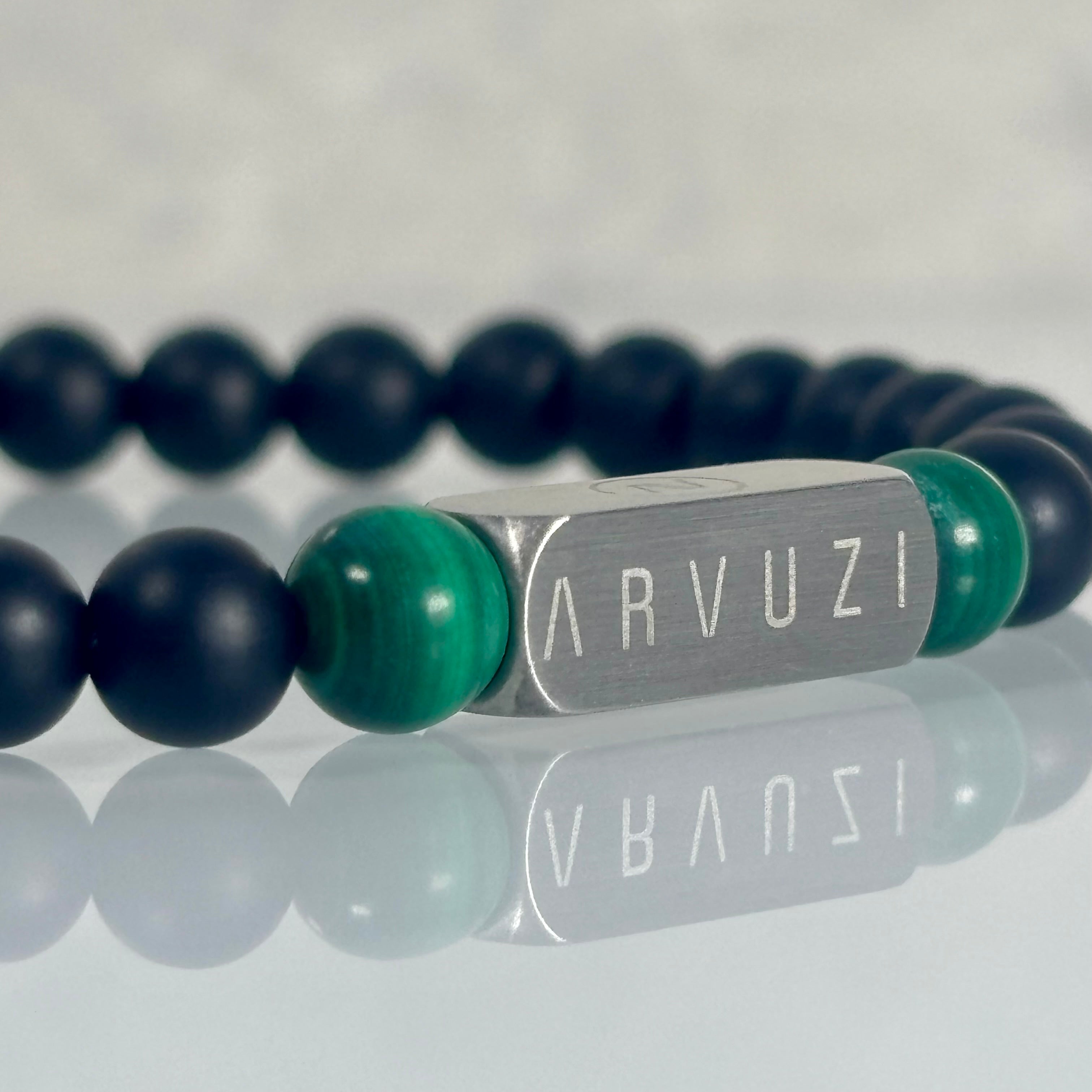 Malachite Beaded Bracelet I 6mm Onyx - Arvuzi